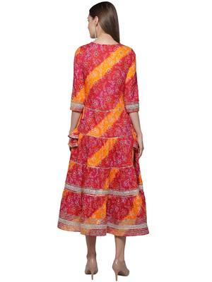 Multicolor embroidered cotton long-kurtis 5