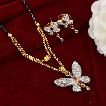 Stylish Butterfly Mangalsutra Set With CZ Stone 1