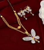 Stylish Butterfly Mangalsutra Set With CZ Stone