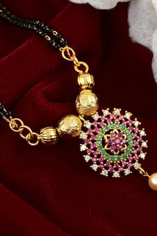 Traditional Ruby Green CZ Mangalsutra