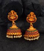 Traditional Laxmi Temple South-Indian Jhumka Earrings