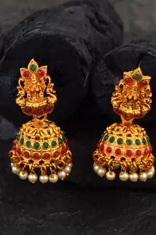 Traditional Laxmi Temple South-Indian Jhumka Earrings