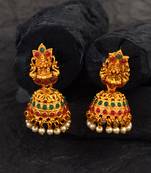 Traditional Laxmi Temple South-Indian Jhumka Earrings