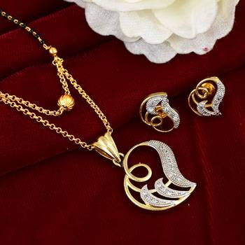 Traditional Gold Plated CZ Mangalsutra Set 1