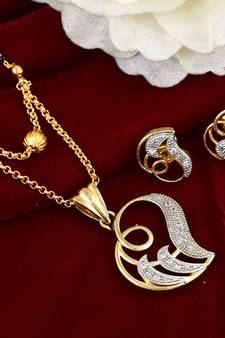 Traditional Gold Plated CZ Mangalsutra Set