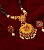 Traditional Gold Plated Peacock Inspired South-Indian Necklace Set