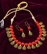 Antique Gold Plated Floral Necklace Set