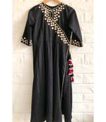 Black embroidered cotton party-wear-kurtis
