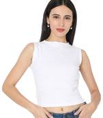 White Cotton stitched plain  Blouse