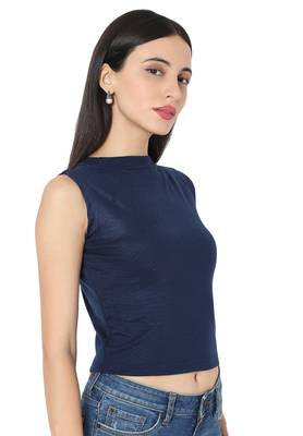 blue Cotton stitched plain  Blouse 3