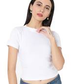 White Cotton stitched plain  Blouse