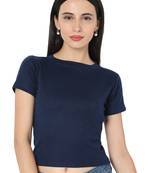 blue Cotton stitched plain  Blouse