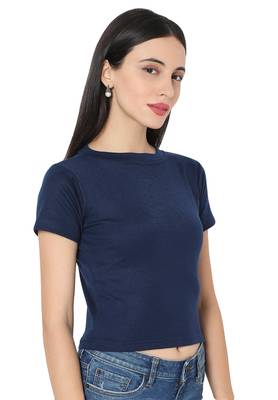 blue Cotton stitched plain  Blouse 3