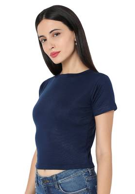 blue Cotton stitched plain  Blouse 4