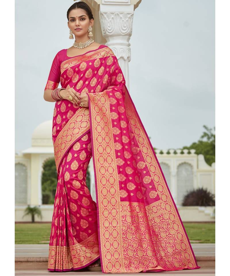 Magenta Party Wear Designer Art Silk Saree with blouse