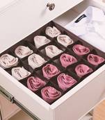 NFI essentials Foldable Cloth Standard Storage Box 16 slots Cube Basket Bins