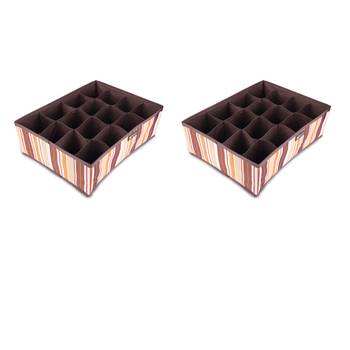 NFI essentials Foldable Cloth Standard Storage Box 16 slots Cube Basket Bins 1