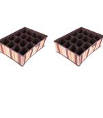 NFI essentials Foldable Cloth Standard Storage Box 16 slots Cube Basket Bins