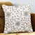 Mezposh Dazzle White and Gold Faux Silk Embellished Hand Embroidery Floral Cushion Cover