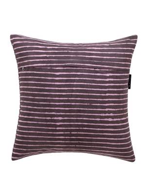 Mezposh Artsy Brown and Pink Cotton Block Print Striped Cushion Cover  Set of 5 2