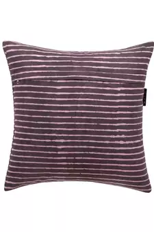 Mezposh Artsy Brown and Pink Cotton Block Print Striped Cushion Cover  Set of 5