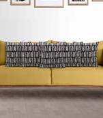 Mezposh Artsy Black and Cream Cotton Block Print Paisley Cushion Cover  Set of 5