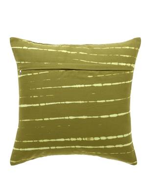 Mezposh Artsy Green Cotton Block Print TieDye Texture Cushion Cover  Set of 5 2