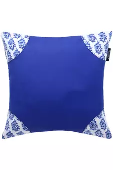 Mezposh Artsy Blue and White Cotton Block Print Traditional Floral Cushion Cover  Set of 5