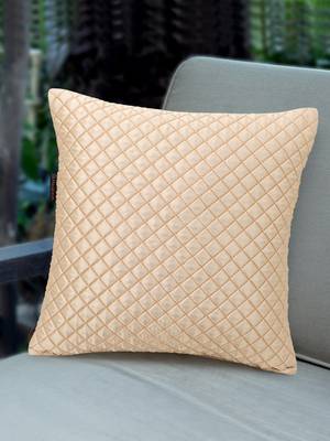 Rasta Collection by Mezposh : Cream Satin Harlequin Quilted Cushion Cover (16x16in) 1