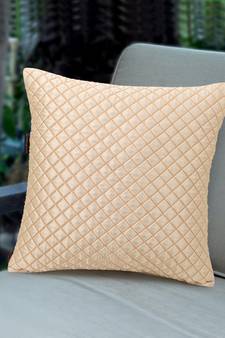 Rasta Collection by Mezposh : Cream Satin Harlequin Quilted Cushion Cover (16x16in)