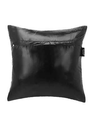 Rasta Collection by Mezposh : Glossy Black Polyester Harlequin Quilted Cushion Cover (16x16in) 2