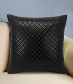 Rasta Collection by Mezposh : Glossy Black Polyester Harlequin Quilted Cushion Cover (12x12in)