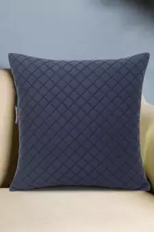 Rasta Collection by Mezposh : Matte Black Polyester Harlequin Quilted Cushion Cover (12x12in)