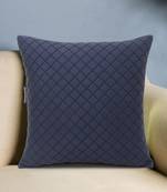 Rasta Collection by Mezposh : Matte Black Polyester Harlequin Quilted Cushion Cover (12x12in)