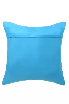 Rasta Collection by Mezposh : Cyan Polyester Harlequin Quilted Cushion Cover (16x16in)