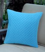 Rasta Collection by Mezposh : Cyan Polyester Harlequin Quilted Cushion Cover (14x14in)