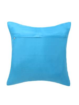 Rasta Collection by Mezposh : Cyan Polyester Harlequin Quilted Cushion Cover (12x12in) 2