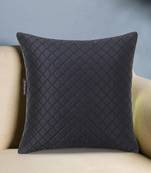 Rasta Collection by Mezposh : Black Satin Harlequin Quilted Cushion Cover (16x16in)