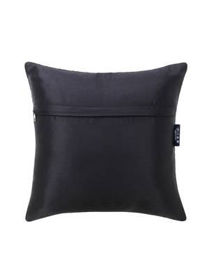 Rasta Collection by Mezposh : Black Satin Harlequin Quilted Cushion Cover (16x16in) 2