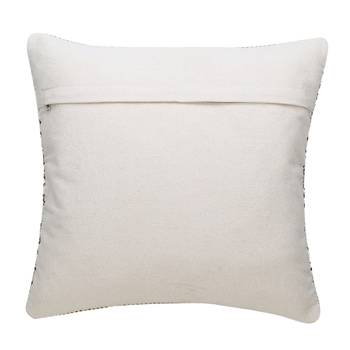 Stave Collection by Mezposh : Natural & Beige Cotton Jacquard Cushion Cover with Striped Pattern (18x18in) 2