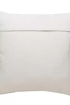 Stave Collection by Mezposh : Natural & Beige Cotton Jacquard Cushion Cover with Striped Pattern (18x18in)
