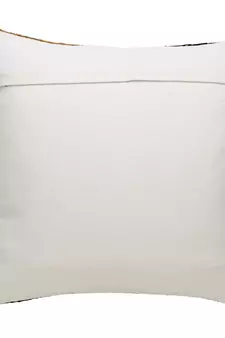 Stave Collection by Mezposh : Natural & Mustard Cotton Jacquard Cushion Cover with Striped Pattern (18x18in)