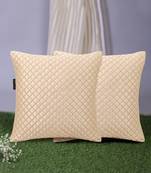 Rasta Collection by Mezposh : Cream Satin Harlequin Quilted Cushion Cover (16x16in) Set of 2