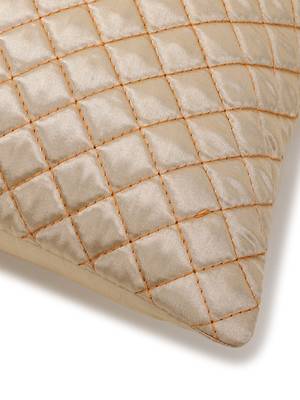 Rasta Collection by Mezposh : Cream Satin Harlequin Quilted Cushion Cover (16x16in) Set of 2 3