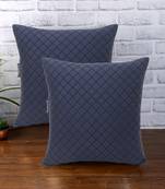 Rasta Collection by Mezposh : Matte Black Polyester Harlequin Quilted Cushion Cover (16x16in) Set of 2