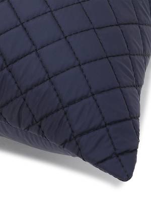 Rasta Collection by Mezposh : Matte Black Polyester Harlequin Quilted Cushion Cover (12x12in) Set of 2 3