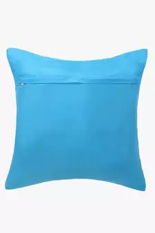 Rasta Collection by Mezposh : Cyan Polyester Harlequin Quilted Cushion Cover (16x16in) Set of 2
