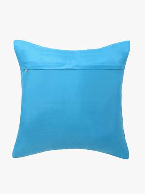 Rasta Collection by Mezposh : Cyan Polyester Harlequin Quilted Cushion Cover (14x14in) Set of 2 2