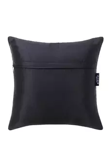 Rasta Collection by Mezposh : Black Satin Harlequin Quilted Cushion Cover (16x16in)Set of 2