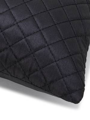 Rasta Collection by Mezposh : Black Satin Harlequin Quilted Cushion Cover (16x16in)Set of 2 3